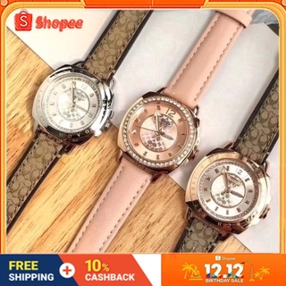 นาฬิกาข้อมือ Coach ของแท้ Classic Triolor Original Quartz Waterproof Womens Watch
