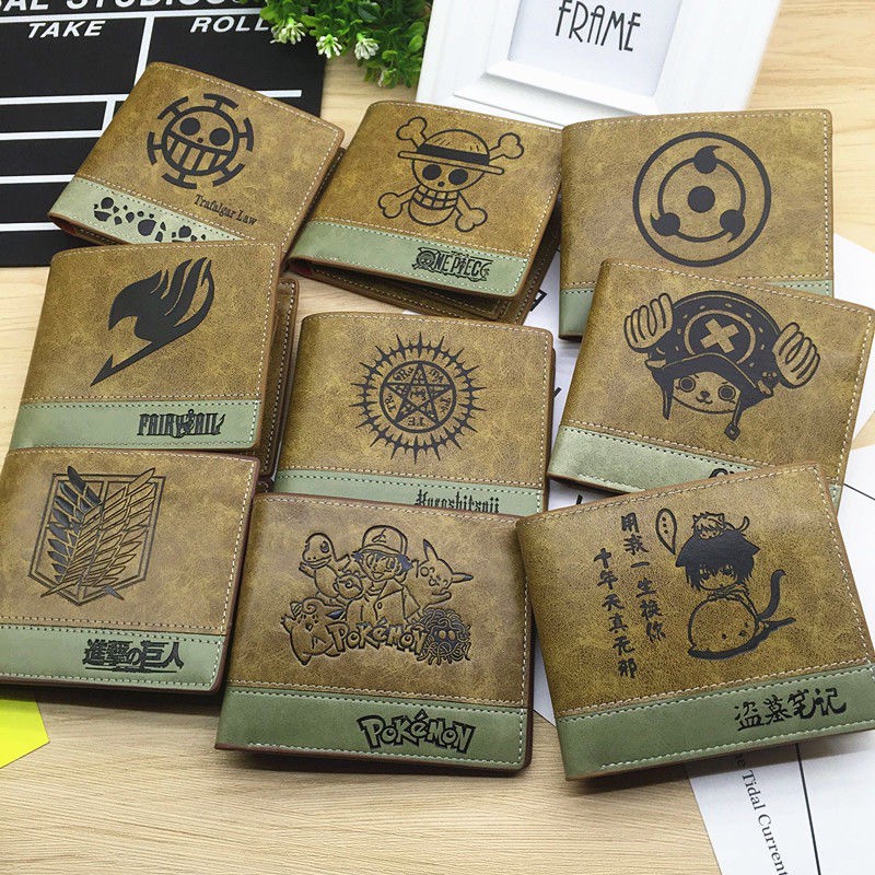 One Piece Fairy Tail Pokemon Attack on Titan Detective Conan DOTA2 กระเป๋าสตางค์หนัง PU ที่เดินทางมาพักผ่อน