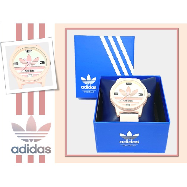 (ฟรีกล่อง)นาฬิกาแฟชั่น นาฬิกาข้อมือ ผู้หญิง ระบบเข็ม หน้าปัดกลมadidas สำหรับผู้หญิง สายยาง ใส่ได้ทุก