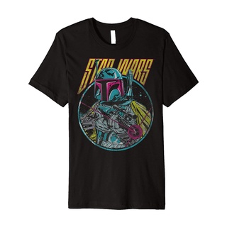 เสื้อผ้าผช【Boutique Selection】เสื้อยืด ผ้าฝ้าย 100% พิมพ์ลาย Boba Fett Neon Blaster สไตล์วินเทจ พรีเมี่ยม LHZYS-5XL