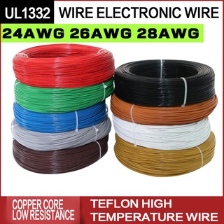 UL1332-24AWG / 26AWG / 28AWG เทฟลอนลวดอุณหภูมิสูง ลวดฉนวนฟลูออรีน ลวดความต้านทานต่ำ ลวดอิเล็กทรอนิกส์ ทองแดงกระป๋องที่ปราศจากออกซิเจน