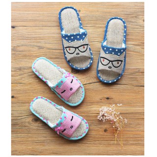 รองเท้าใส่ในบ้าน slipper สไตล์ญี่ปุ่นพื้นยางกันลื่นสีน้าเงิน Size 38-39