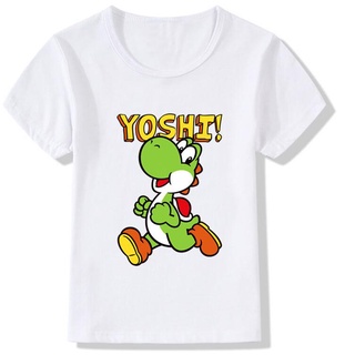 เสื้อยืดลําลอง พิมพ์ลายการ์ตูน Super Smash Bros Yoshi แฟชั่นฤดูร้อน สําหรับเด็กผู้หญิง และเด็กผู้ชาย