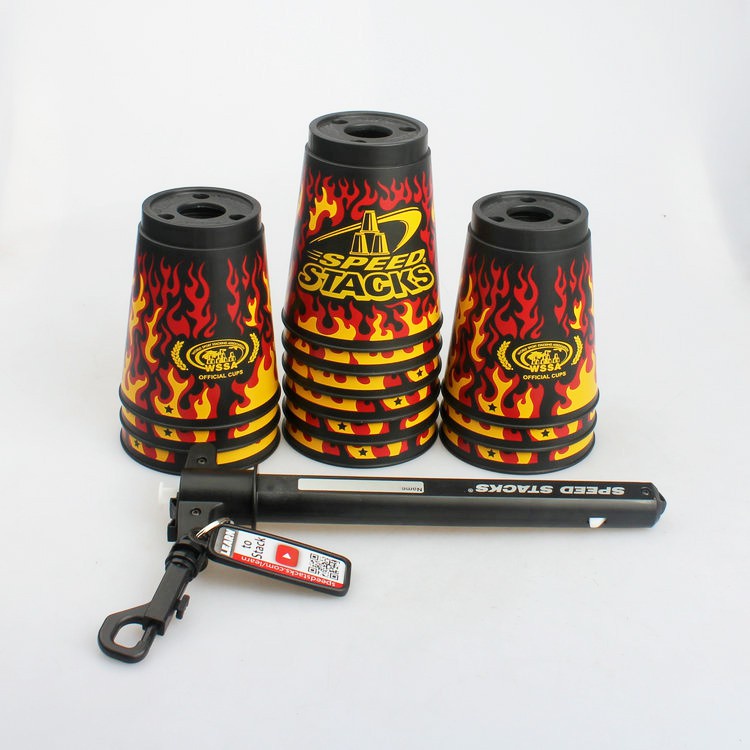 ✒SpeedStacks Chaotic Cup Blue Art Cup Flame Cup with Handle Game Stack Cup Fly Stack Cup speed stack