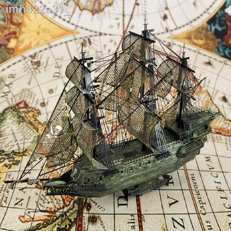 ✧♗◇Pincool genuine metal iron art DIY3D stereo assembly model Pirates of the Caribbean Flying Dutchm