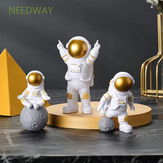 Needway โมเดลเรซิ่นรูปนักบินอวกาศ 3 ชิ้นสําหรับตกแต่งเค้กวันเกิดหลากสี