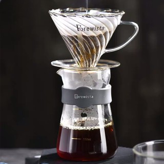 Brewista Dripper ดริปเปอร์ เยือกกาแฟ แก้วกาแฟ ที่กรองกาแฟ ทรงV60 ที่กรองกาแฟแก้ว ขอบทอง