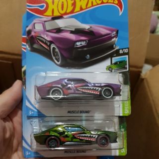 Hot Wheels Muscle Bound สีม่วง สีเขียว Hotwheels ลูกค้าใหม่ ใส่โค้ดลด