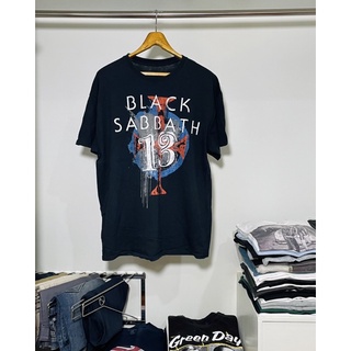 เสื้อยืดผ้าฝ้ายพิมพ์ลายแฟชั่นเสื้อวงมือสอง BLACK SABBATH TOUR 2013 Size XL มือ2