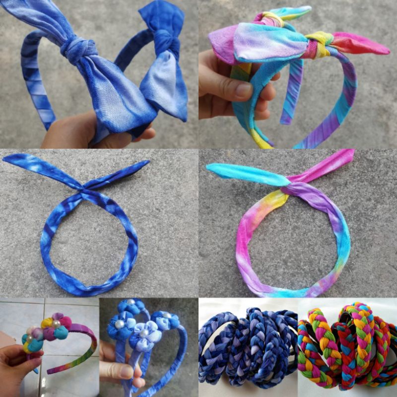 ที่คาดผมสีพาสเทล เปียก สีรุ้ง สีสัน สีคราม คาดผมสีฟ้า ใส่ไปทะเล คาดผมดัดได้