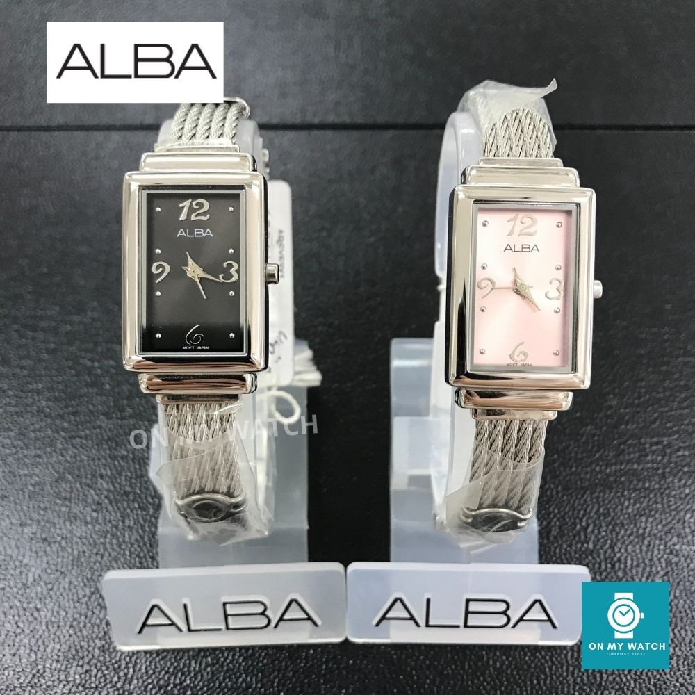 นาฬิกาข้อมือผู้หญิง ALBA รุ่น ARSY51X1 สายเหล็ก หน้าเหลี่ยม