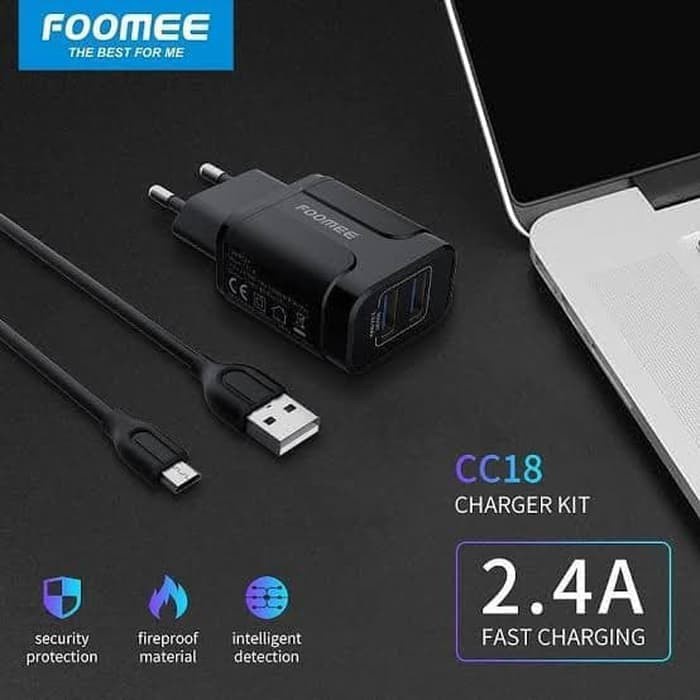 Foomee CC18s-M Charger Adaptor + สาย Micro USB 2.4A FAST CHARGING CC18S-M CHARGER FOOME CHARGER