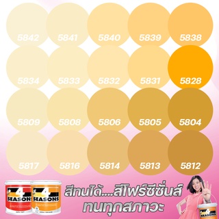 TOA สี 4 SEASONS สีภายนอก+ภายใน กึ่งเงา/ด้าน สีเหลืองอมส้ม(ขนาด 9L) เฉดสีบ้านสบาย สีเกรด8ปี  สีน้ำ สีทาบ้าน สีทนได้