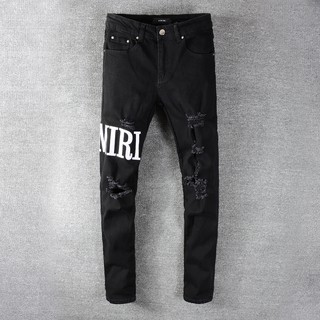 Amiri black lego letter slim jean