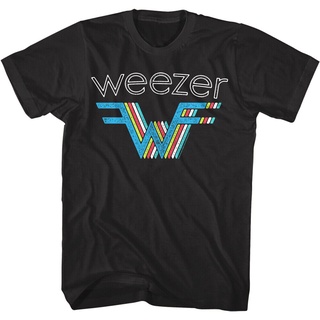 เสื้อยืด พิมพ์ลายโลโก้ Weezer Rainbow สําหรับผู้ชาย