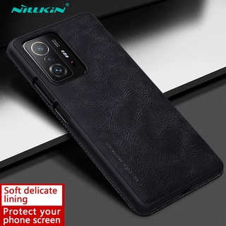 Nillkin เคสโทรศัพท์มือถือหนัง ฝาพับ พร้อมช่องใส่บัตร สําหรับ Xiaomi Mi 11T Pro 5G