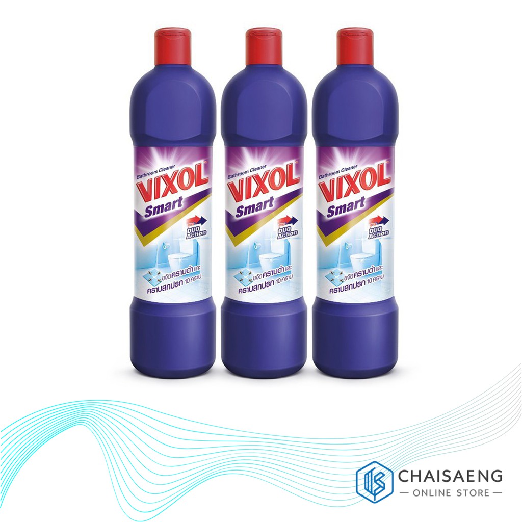 (แพ็ค 3) Vixol Smart Duo Action ผลิตภัณฑ์ล้างห้องน้ำ วิกซอล สมาร์ท สูตรดูโอ้ แอคชั่น 450 มล.