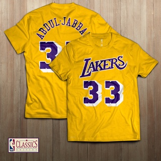 Nba LAKERS หมายเลข เสื้อยืด พิมพ์ลายนักบาสเก็ตบอล Kareem Abdul Jabbar CLASSIC Players Edition 33