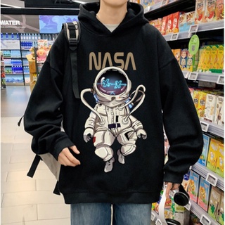 พร้อมส่ง🔥🔥 เสื้อกันหนาวมีฮู้ดสกินลายนักบินอวกาศ NASA ผ้าสำลีหนานุ่ม ST44