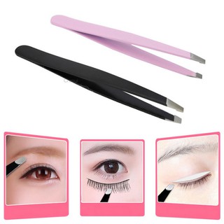 Crazyi Stainless Steel Eyebrow Tweezer Slant Tip Facial Hair Remover Beauty Tool