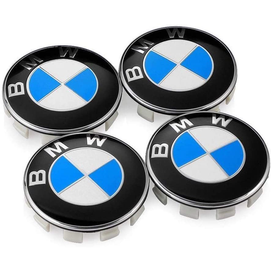 ฝาปิดตรงกลางล้อ BMW ชุดสัญลักษณ์ 4 ชิ้น, ฝาปิดดุมกลาง BMW Rim ขนาด 68 มม. สําหรับทุกรุ่นที่มี BMW Blue & White