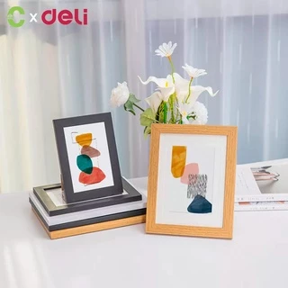 HOMEC กรอบรูป กรอบรูปมินิมอล ขนาด 4x6 5x7 6x8 นิ้ว ดีไซน์เรียบๆ ขาว ดำ สีไม้ หูแขวนผนัง