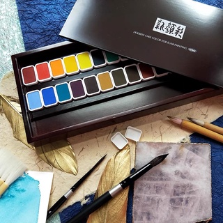 เซ็ตสีน้ำ Holbein Cake Color For Sumi-Painting จำนวน 28 สี สีน้ำโฮลบีน (พรีออเดอร์)