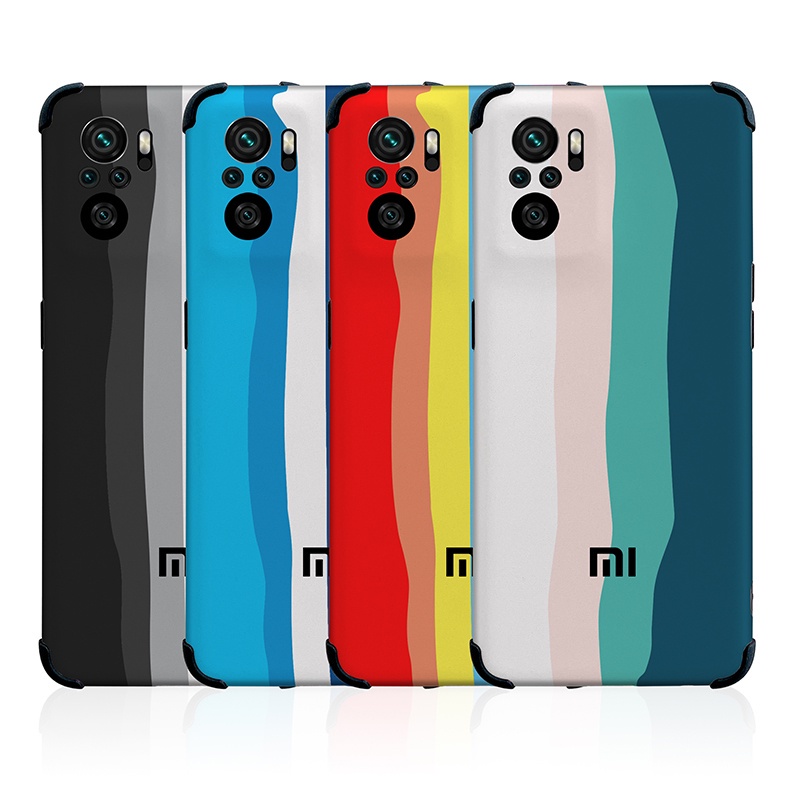 [พร้อมส่ง] เคสโทรศัพท์มือถือซิลิโคนสีรุ้งไล่โทนสีสําหรับ Xiaomi Redmi Note 10 5G 10S 10T Note 10 Pro Max 4G K40 POCO X3 GT F3