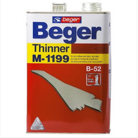 -Beger ทินเนอร์ใช้สำหรับผสมเจือจางสีย้อมไม้ น้ำมันรักษาเนื้อไม้ วาร์นิช และสีทองคำ รุ่นM1199 1/4 กล.