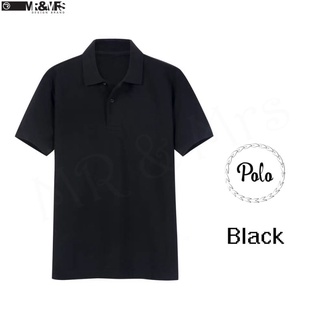 เสื้อโปโล เสื้อคอปกชาย/หญิง แขนสั้น POLO ผ้าCOTTON มีกระเป๋าหน้า (สีดำ) HONEY BIRD