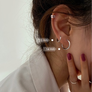 Magic789 1Pair 8mm/10mm/12mm/14mm Stainless Steel Hoop Earrings for Women Fashion Ear Jewelry