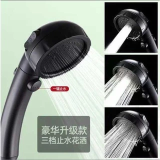สินค้ามีพร้อมส่ง ฝักบัวอาบน้ำเพิ่มแรงดันสูง รุ่นมีปุ่มเปิด-ปิด ปรับได้ 3 ระดับ น้ำแรงไม่ง้อปั้ม