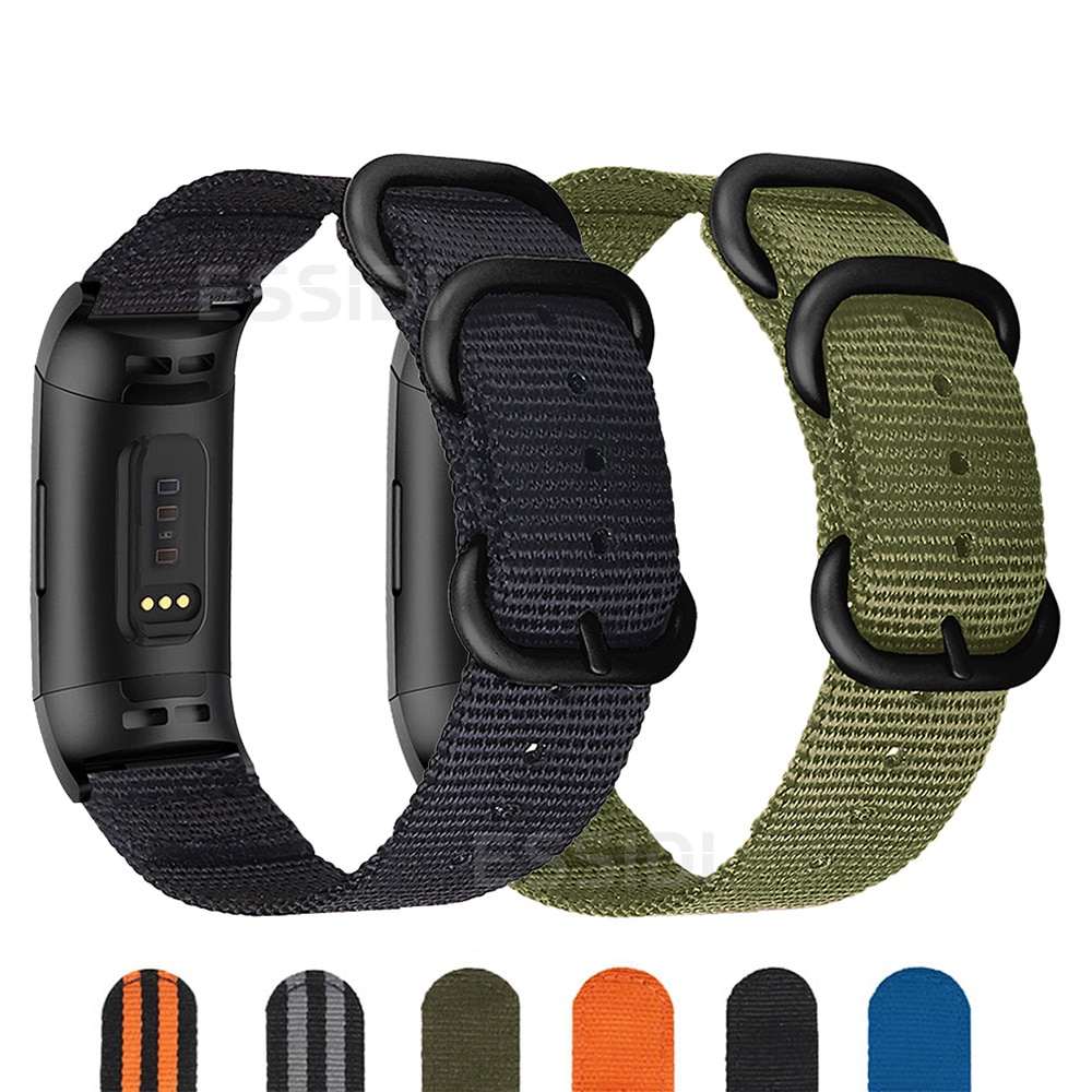 สายนาฬิกาข้อมือไนล่อน แบบเปลี่ยน สําหรับ Fitbit Charge 5 4 3 2 Fitbit Charge 3 4 se