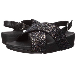 Fitflop Womens Lulu Glitter Back-Strap Slide สี Black Mix