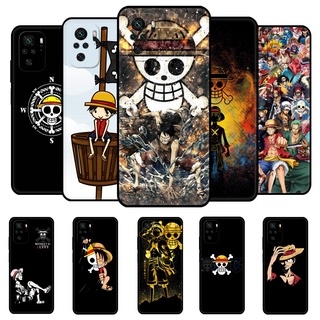 เคสโทรศัพท์มือถือ ซิลิโคนนิ่ม Tpu ลายการ์ตูนอนิเมะ One Piece สีดํา สําหรับ Xiaomi Redmi Note 10 Pro 5G 4G 10S Redmi 10 2022 10C