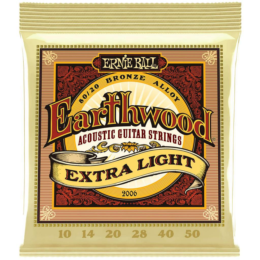 ERNIE BALL® 2006 สายกีตาร์โปร่ง เบอร์ 10 ของแท้ 100% รุ่น Earthwood (Extra Lights .010 - .050) ** Made in USA **