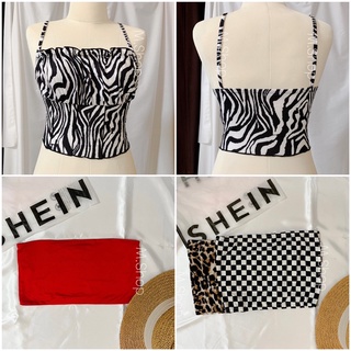 [พร้อมส่ง] เสื้อเกาะอก สายเดี่ยว SHEIN 100%