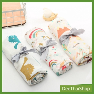 DeeThai ผ้าห่อตัวเด็กแรกเกิด มัสลินคอตตอน 100% ขนาด 120*120 cm ผ้ามัสลินแบมบู  Baby towel