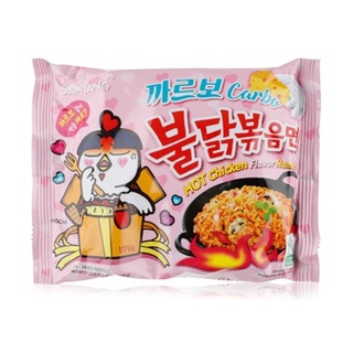 มาม่าเผ็ดเกาหลีซัมยัง รสคาโบนาร่าสูตรไก่เผ็ด  samyang buldak hot chicken carbonara ramen 130g 까르보불닭볶음면