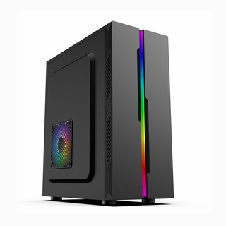 VENUZ ATX Computer Case VC1616 with RGB LED lighting - Black