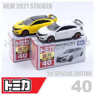 รถเหล็กTomica ของแท้ Tomica No.40 Honda Civic Type R (มีสติ๊กเกอร์ First Lot 2021)