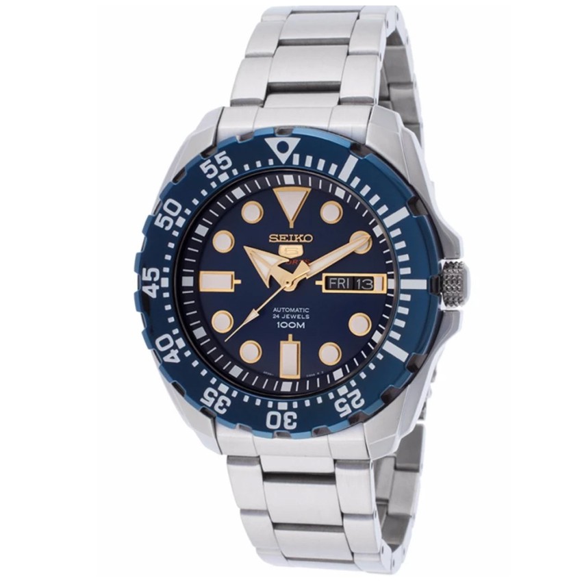 SEIKO Automatic นาฬิกาข้อมือผู้ชาย สีน้ำเงิน สายสแตนเลส รุ่น SRP605K1
