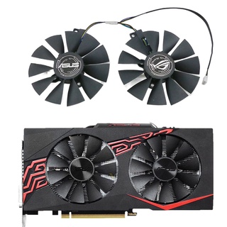 พัดลมคู่ ลายกราฟิกเสือดาวหิมะ สําหรับ ASUS GTX1060 1070 RX570 P106 FDC10U12S9-C