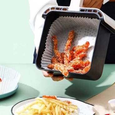 กระดาษไขรองหม้อทอดไร้น้ำมัน ทรงสี่เหลี่ยม แบบใช้แล้วทิ้ง ขนาด 16.5 cm. 100 ชิ้นสีขาว/สีน้ำตาล ยี่ห้อ kaulus - รูปที่ 4