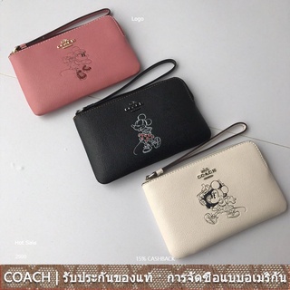 us นำเข้า⭐️ COACH F30004 กระเป๋าสตางค์ข้อมือผู้หญิง กระเป๋าใส่เหรียญ Zip Mickel Purses 30004