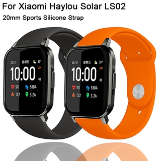 For Xiaomi Haylou นาฬิกาอัฉริยะสาย LS02 Sport สายนาฬิกา For Xiaomi Haylou LS02 20mm Waterproof Siliconeนาฬิกาอุปกรณ์เสริม