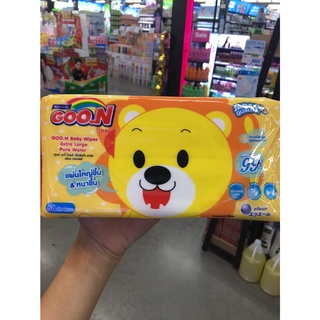 GOO.N BABY WIPE EXTRA LARGE PURE WATER (66แผ่น) กูนน์ เบบี้ ไวพส์ เอ็กส์ตร้า ลาร์จ เพียว วอเตอร์ ทิชชูเปียก