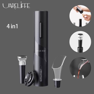 Uareliffe 4 In 1 ชุดที่เปิดขวดไวน์ไฟฟ้า แบตเตอรี่แห้ง จุกปิดไวน์ ขนาดเล็ก ขวดเหล้า กังหันน้ําอย่างรวดเร็ว เครื่องเติมอากาศ บ้าน บาร์แวร์