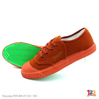 รองเท้าผ้าใบนักเรียน นันยาง Nanyang 205 ไซส์ 37-42 สีน้ำตาล