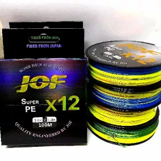 X12 JOF สาย pe X12 new ยาว 100 เมตร by JOF สายพีอี ถัก 12 สลับสี JOF Super PE X12 High Strength From Japan